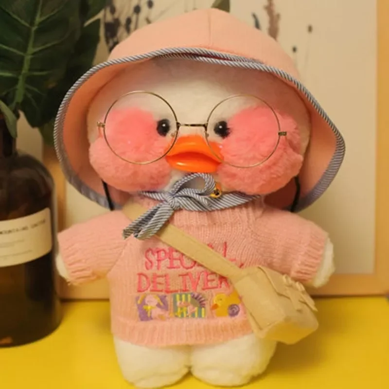 

30CM Pink LaLafanfan Kawaii Cafe Mimi Yellow Duck Plush Toy Cute Stuffed Doll Soft Animal Dolls Kids Kawaii Plush Toys Rag Doll