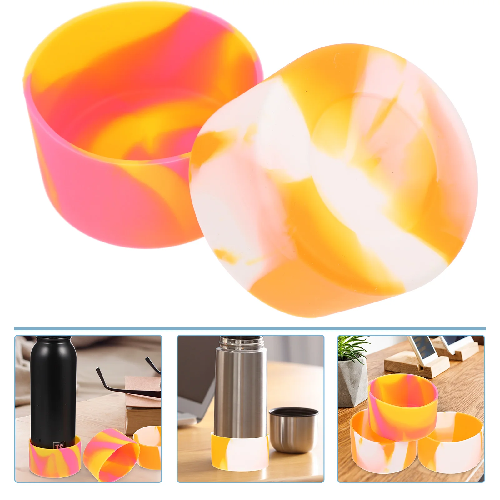 

2Pcs Bottle Boot Base Cover Anti-skid Tumbler Boot Protector Anti-scald Flask Silicone Cover(30/40OZ)