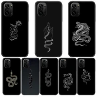 snake simple black phone case for xiaomi redmi poco f1 f2 f3 x3 pro m3 9c 10t lite nfc black cover silicone back prett mi 10 ult