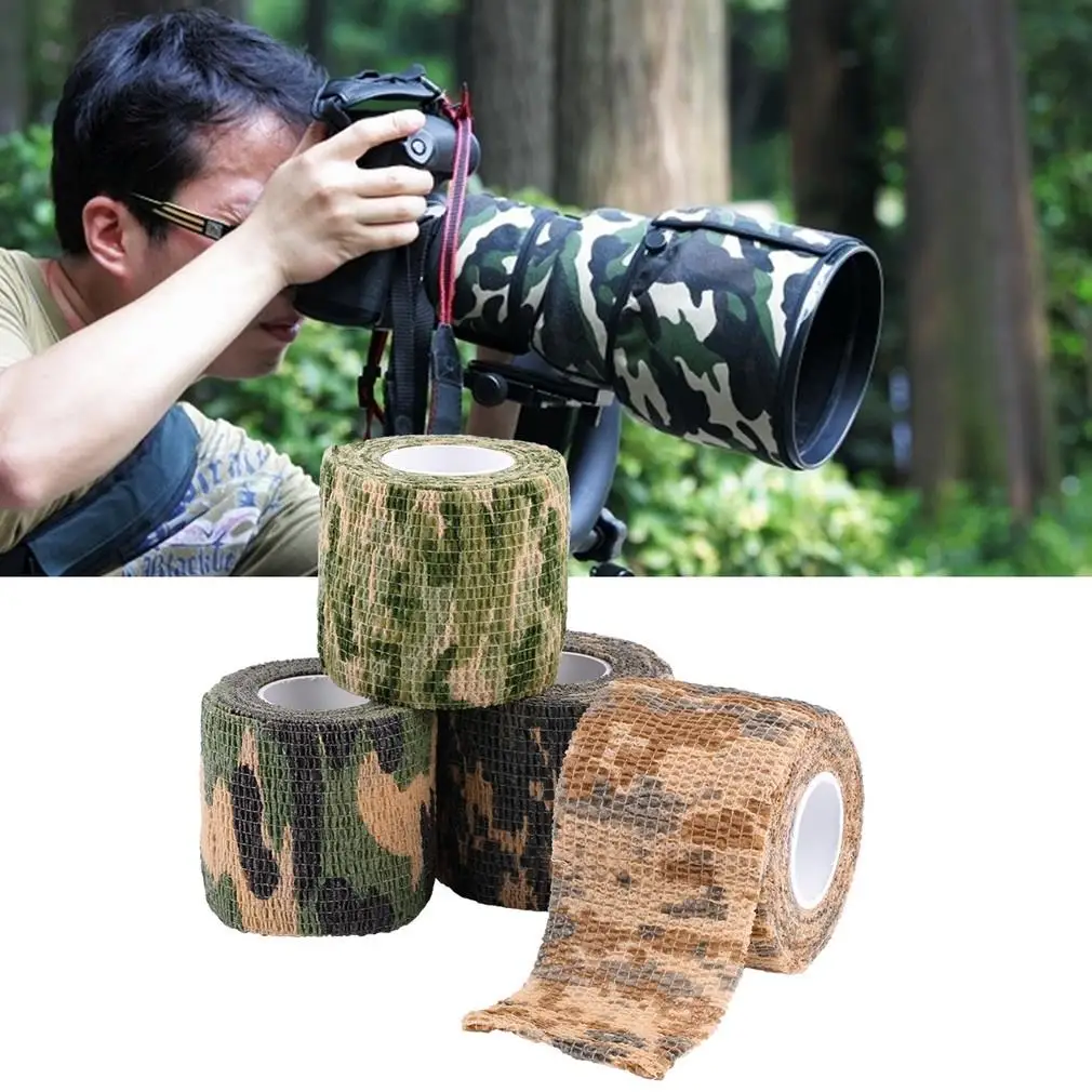 

Elastic Camouflage Waterproof Outdoor Hunt Camping Stealth Camo Wrap Tape Military Airsoft Paintball Stretch Bandage dropsjpping