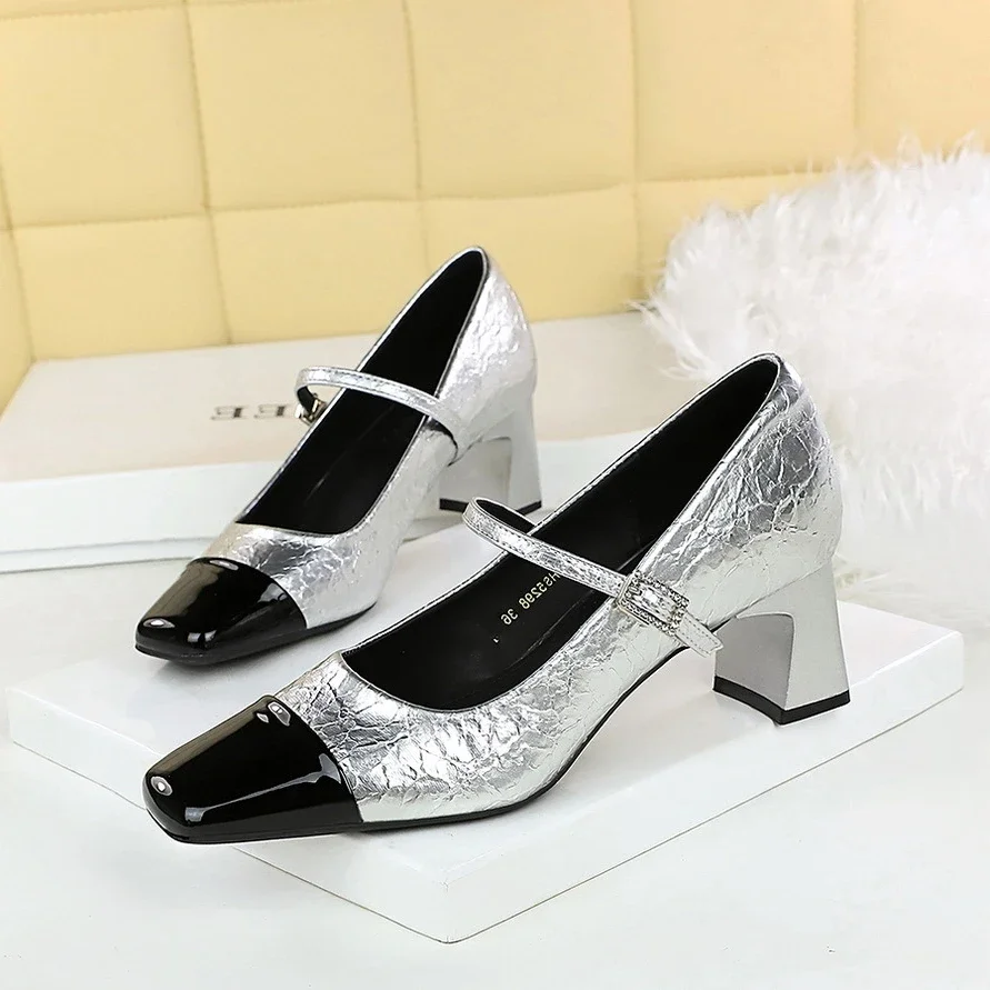 BIGTREE женская обувь весенние женские туфли-лодочки с квадратной головкой модная