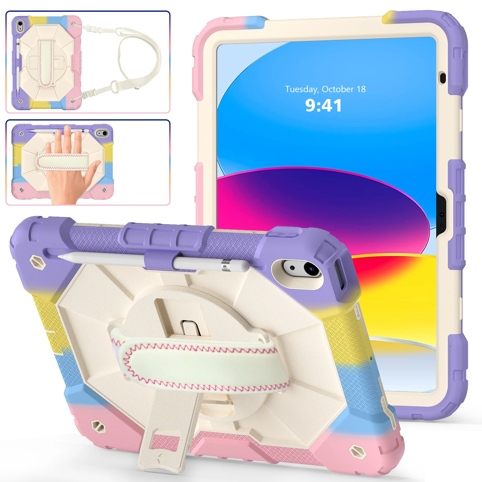 

For Apple iPad 10th 2022 Pro 11 2018 2020 2021 Air 4 5 10.9 inch 2020 2022 Mini 6 for ipad 9.7 2017 2018 Kids Shockproof Case