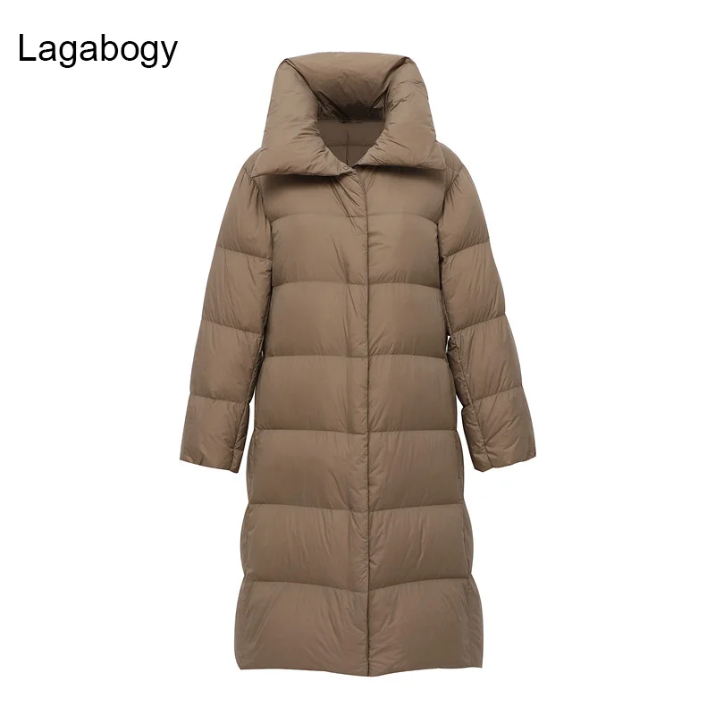 

New WinterWomen Ultra Light Down Coat 90% White Duck Down Puffer Jacket Female Zipper Soild Warm Loose Overcoat Outwear