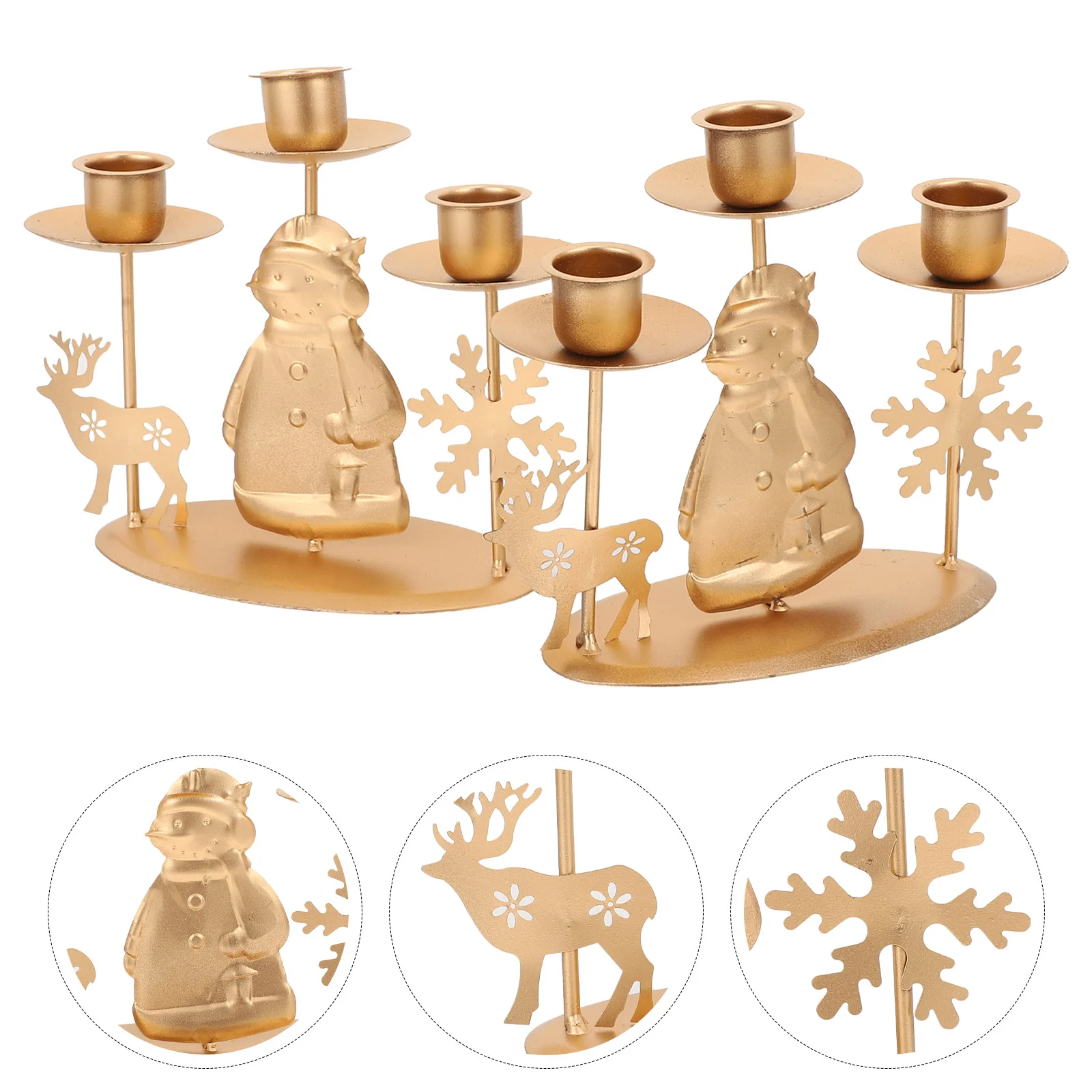 

Christmasholder Reindeer Metal Tea Light Stand Candlestick Figurine Santa Sculpture Cup Holders Tealight