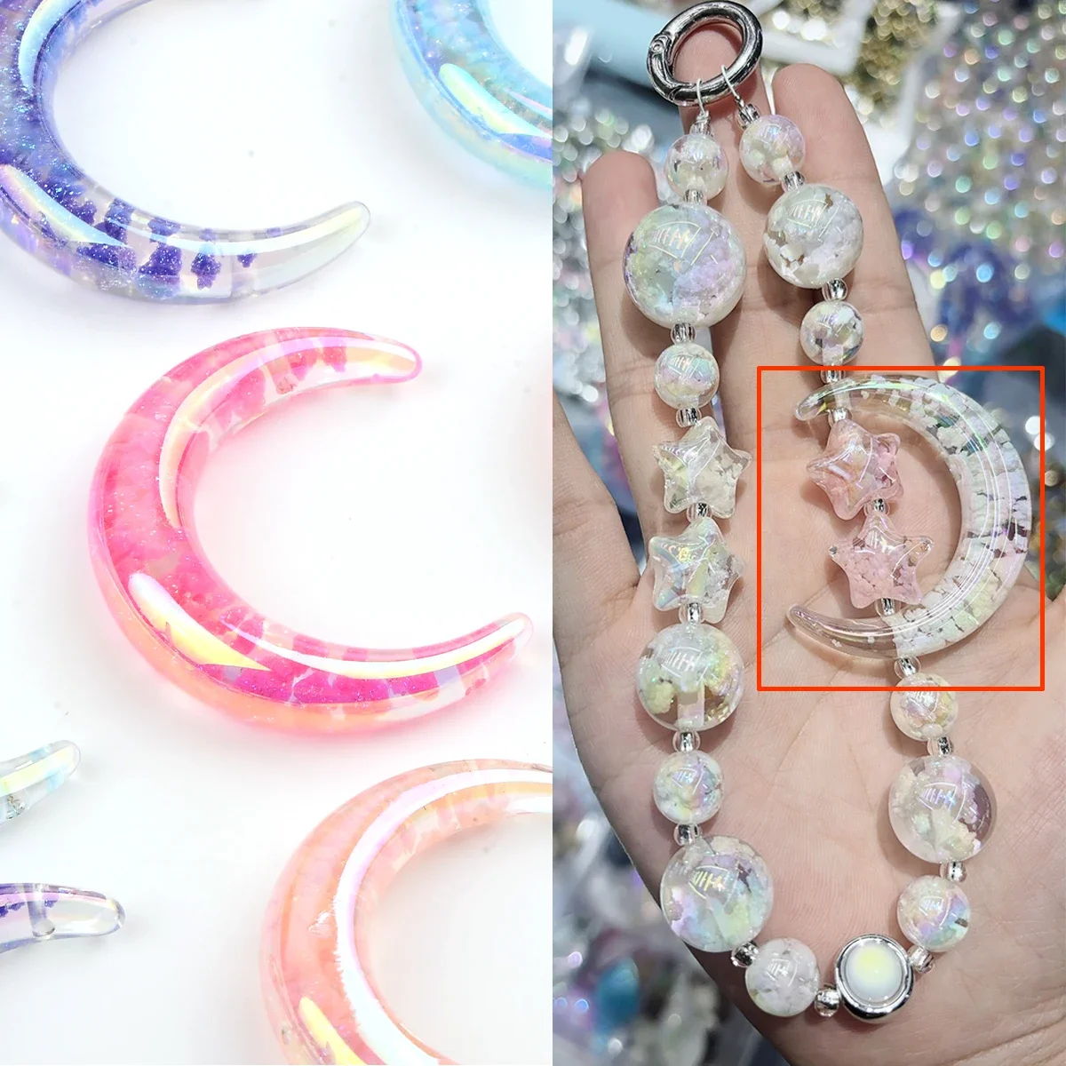 4 шт. светящиеся облака с двойным отверстием прозрачные лунные свободные