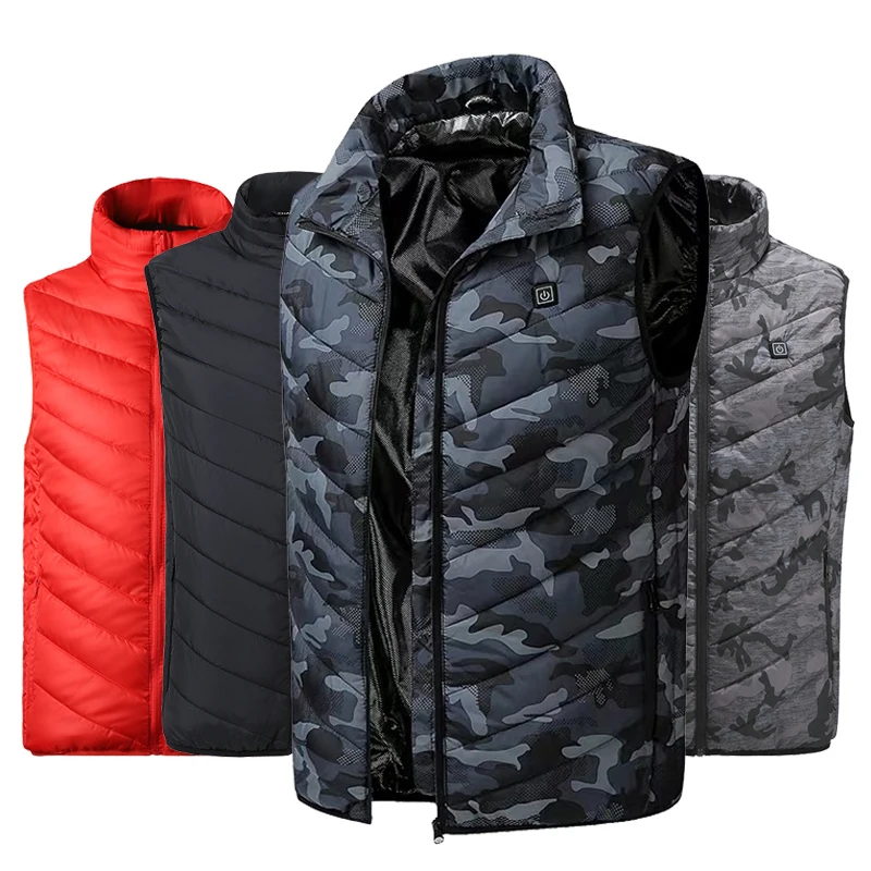 

Winter USB Electric Heated Vest Men Women Hiking Vest Heater Tactical Waistcoat Thermal Warm Fishing Hunting Camo Vest