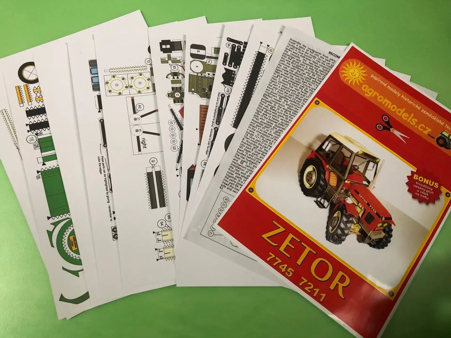 1:32 DIY чешский Zetor 7745-7211 модель трактора строительные наборы ручная