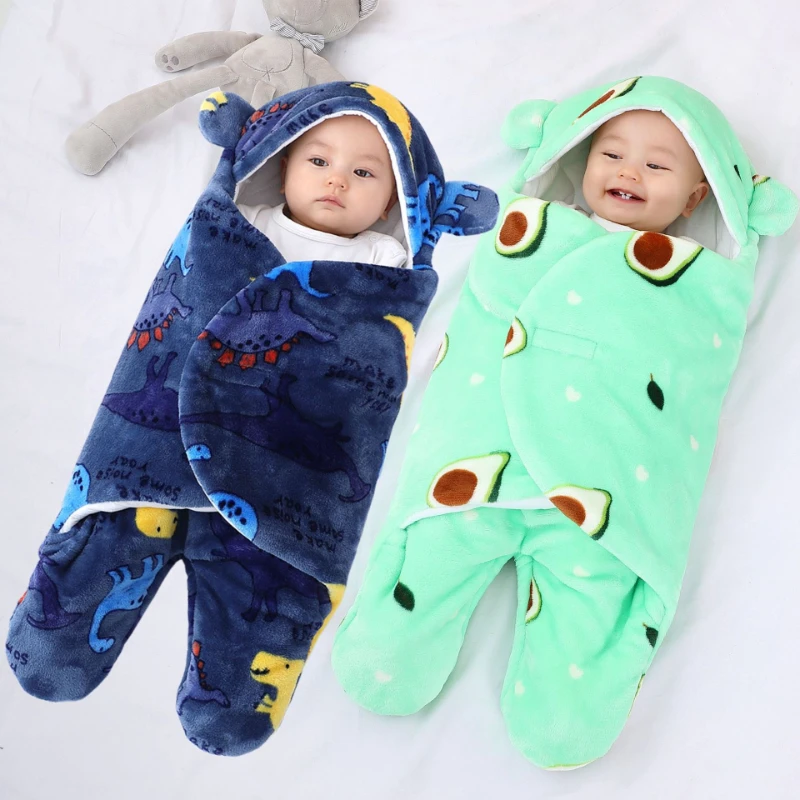 

Baby Sleeping Bag Autumn Winter Flannel Thickening Baby Cartoon Split-leg Sleeping Bag with Coral Fleece Boy Thin Sleeping Bag