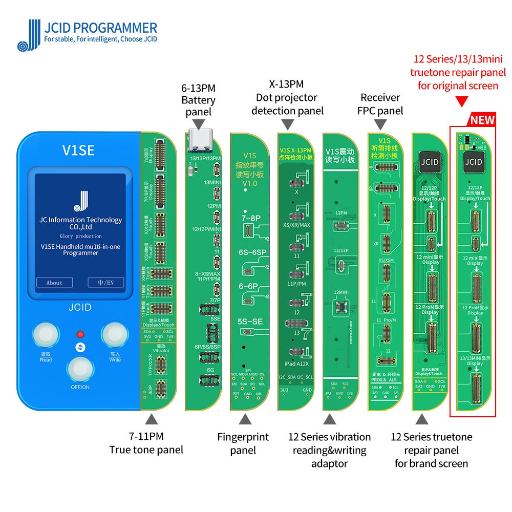

Программатор JC V1SE для ремонта телефонов iPhone 7 7P 8 8P X XR XS, XS MAX, 11, 12, 13 Pro MAX, устройство для снятия отпечатков пальцев
