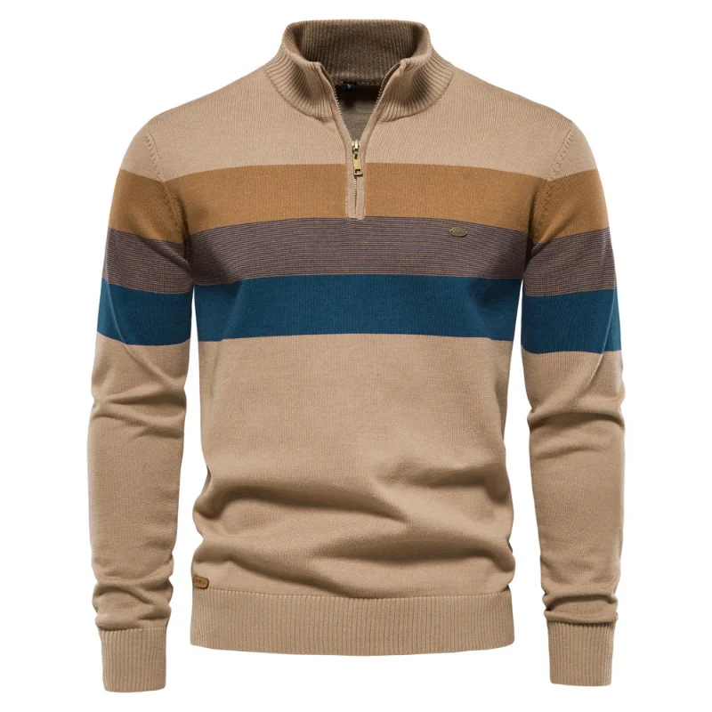 Spliced Cotton Sweater Men Casual O-neck High Quality Pullover Knitted Sweaters Male New Winter Brand Mens Sweaters