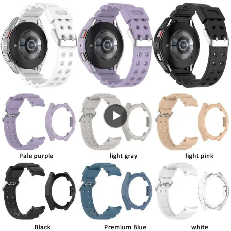 

Waterproof Silicone Sports Watch Strap For Samsung Galaxy Watch 5 Silicone Bracelet Watch Shell Tpu Bumper Soft Tpu Sweat Proof