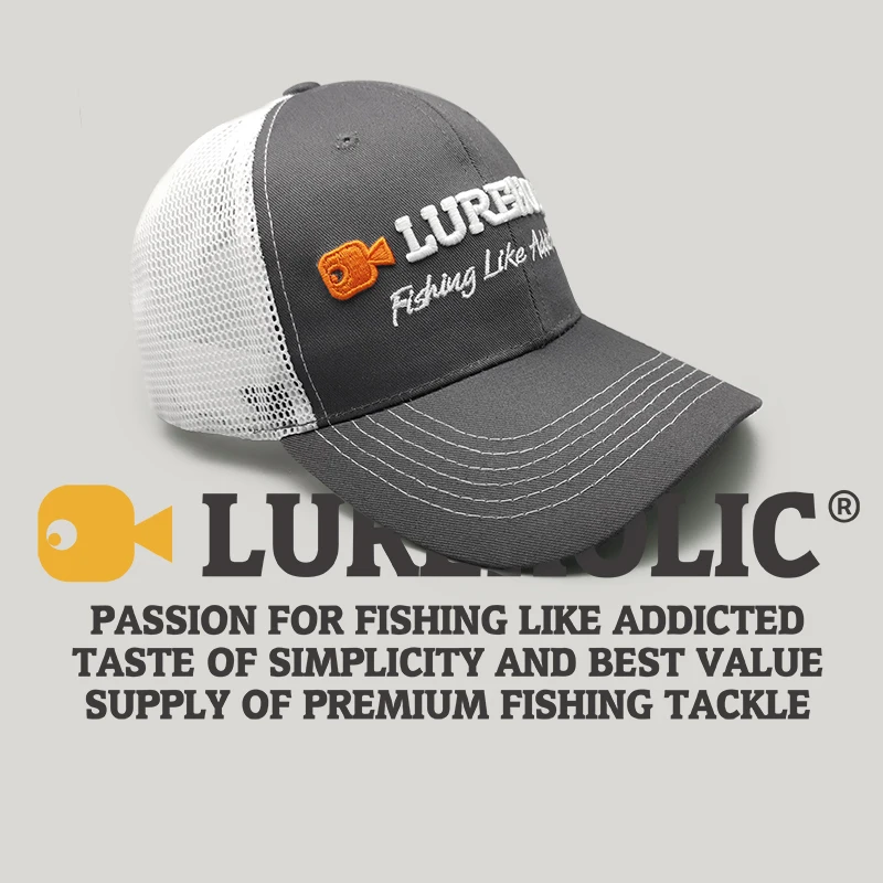 

Lureholic 2/3 Mesh Fabric Lure Fishing Cap Man Woman Hat breathable Baseball Cap