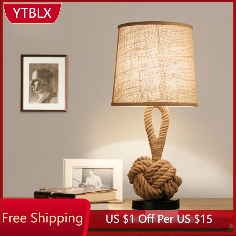 

LukLoy, американская настольная ретро-лампа, креативная прикроватная светодиодсветодиодный настольная лампа для спальни, винтажная, для учеб...