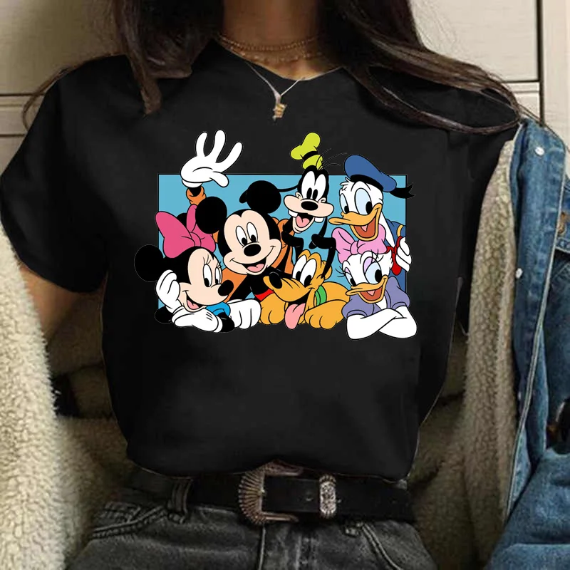 

Disney Family Vacation T Shirt Kawaii Mickey Minnie Donald Duck Daisy Print Fashion Clothes Casual Women T-shirt Camiseta Mujer