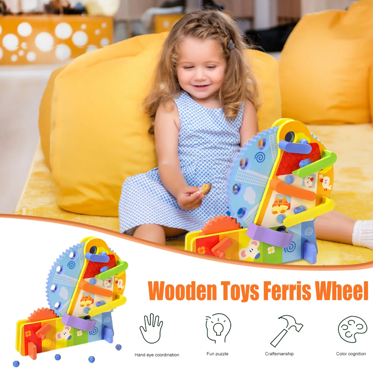 

Детская игрушка ToysWooden игрушечная колесо обозрения Cute Ball Sky Wheel, игрушка, ручное снаряжение, игрушка Монтессори для раннего развития, праздни...