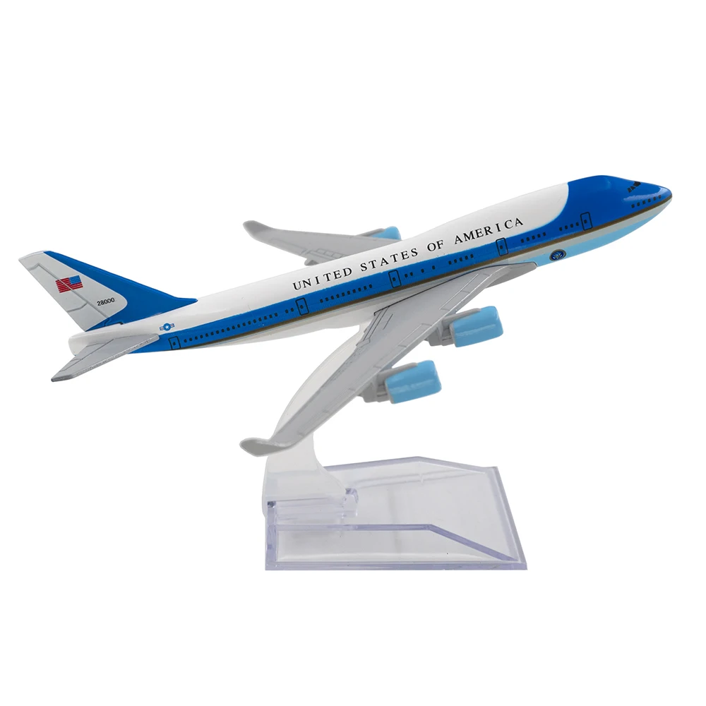

1/400 Scale Alloy Aircraft Boeing 747 Air Force One 16cm Plane B747 Model Toys Decoration Children Kids Gift for Collection