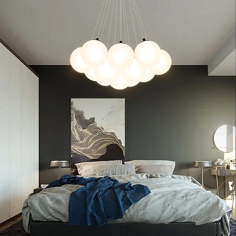 Современный Стеклянный Шар Абажур Подвесная лампа для кухни подвесное