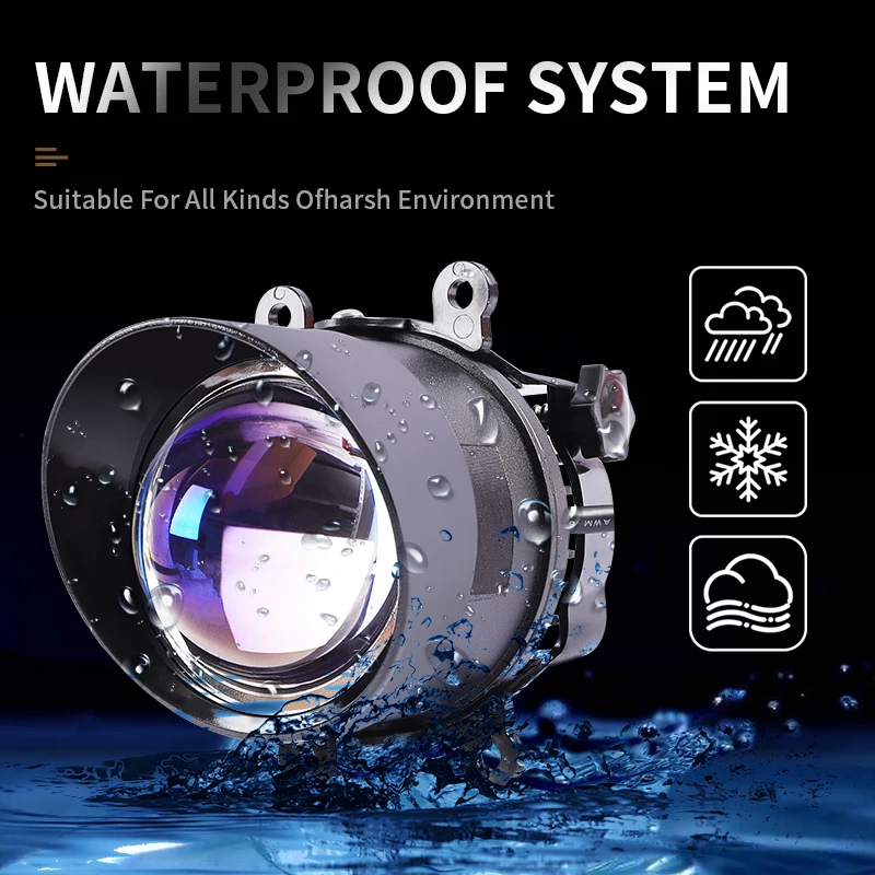 3-дюймовые двухсветодиодные линзы проектор противотуманные фары автомобильная