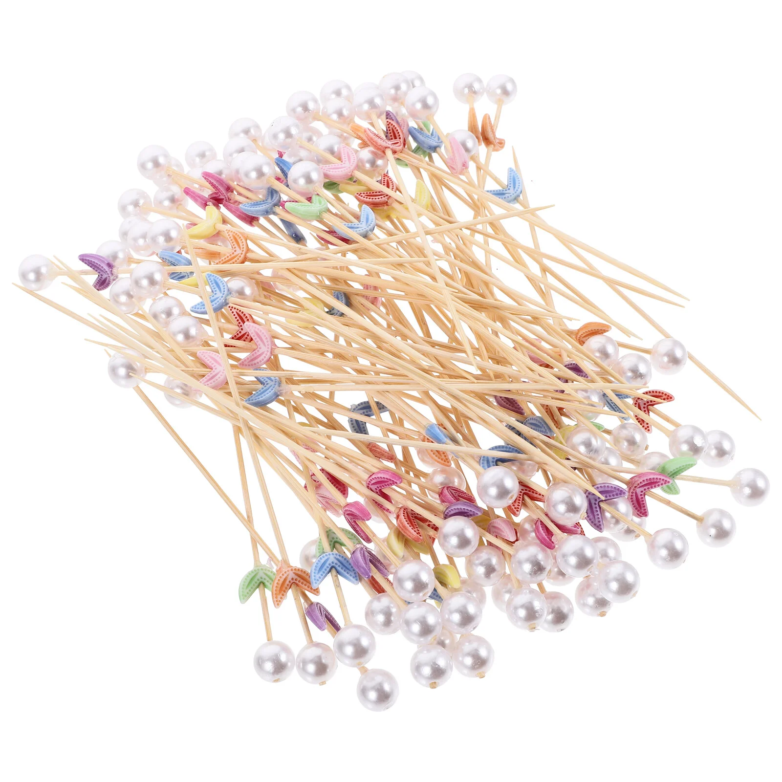 

100 Pcs Decorate Cocktail Toothpicks Decorative Food Party Supplies Cute Bamboo Fruit Forks Household