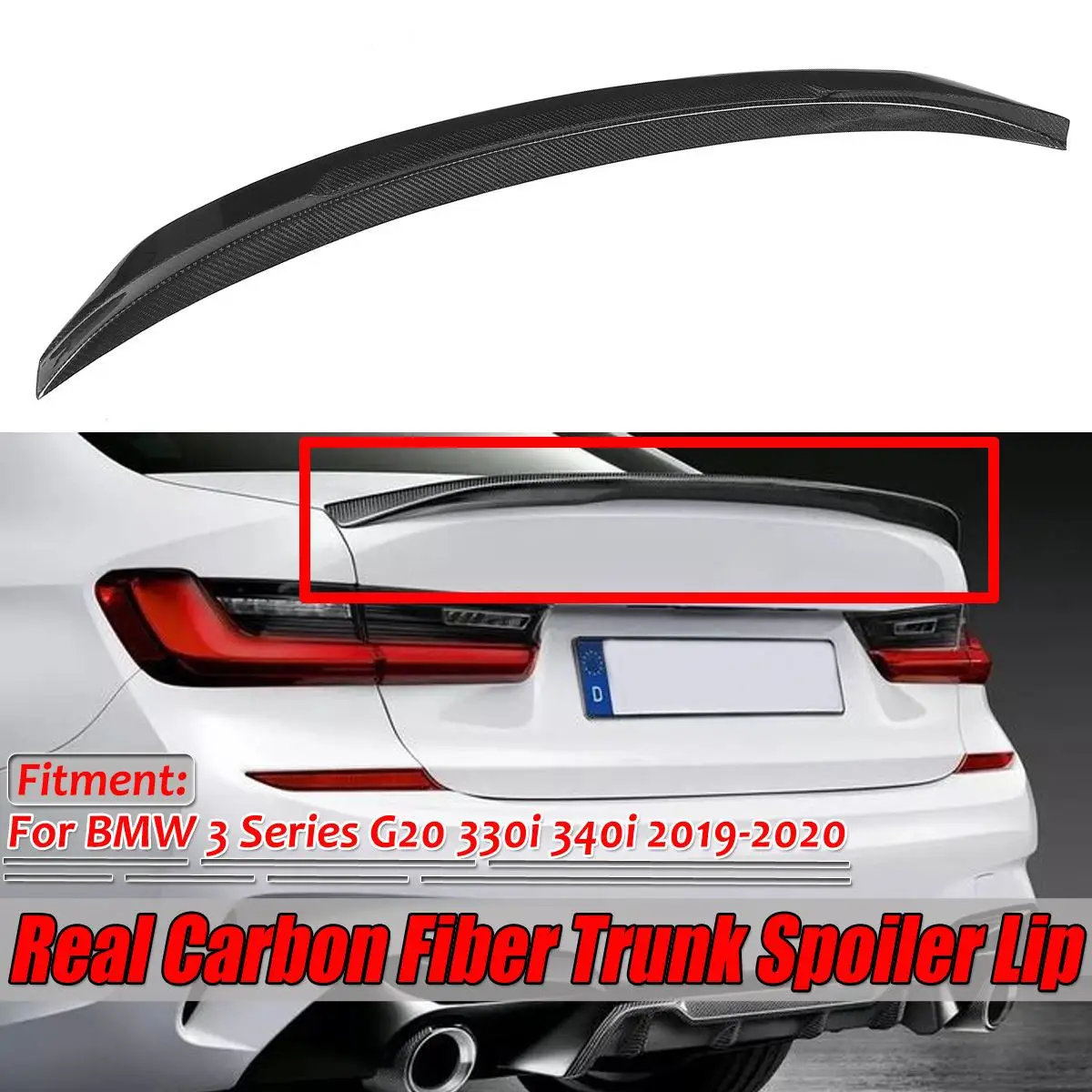 

High Quality Car Rear Trunk Spoiler Wing Lip Extension For BMW 3 Series G20 330i 340i 2019-2020 Rear Spoiler Lip Tail Wing