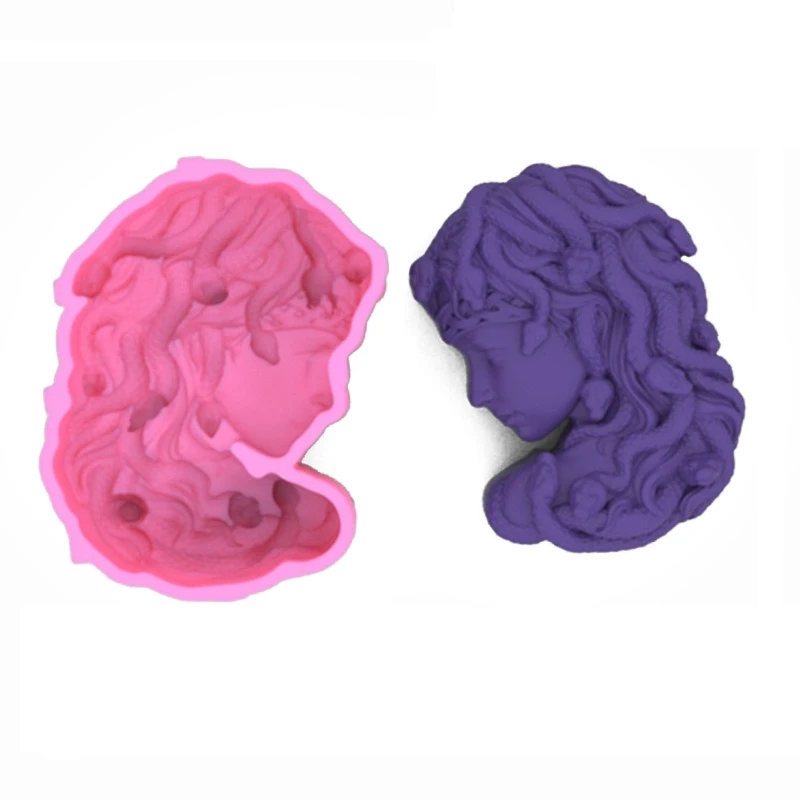 

Snake Head Woman Candle Silicone Mold Epoxy Resin DIY Decoration Making Soap Melt Resin Polymer Clay Home Decoration 124A
