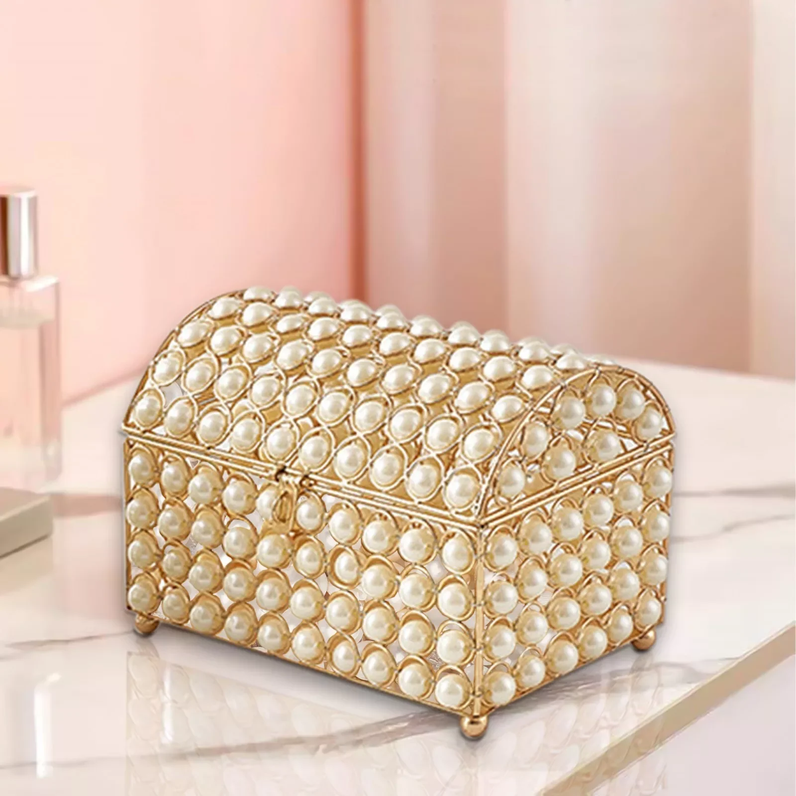 

Jewelry Trinket Box Earrings Rings Organizer Case Keepsake Storage With For Wedding Dresser Room Birthday Gift Container