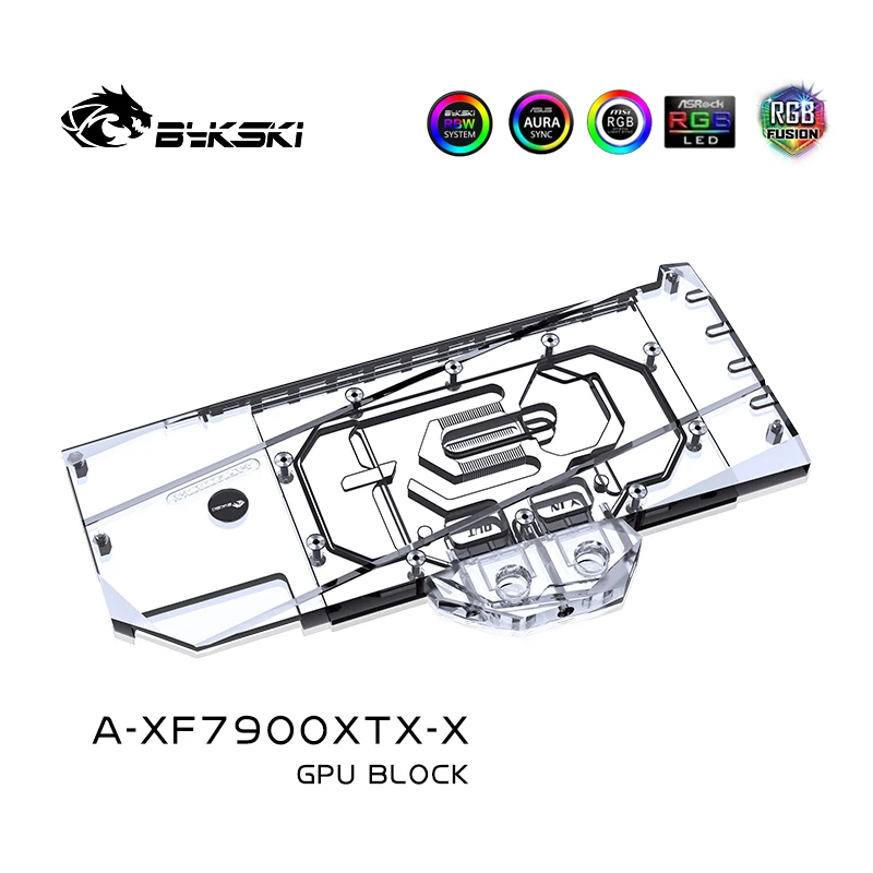 Водяной блок графического процессора Bykski A-XF7900XTX-X для AMD Radeon RX 7900 XTX Pro 24G система