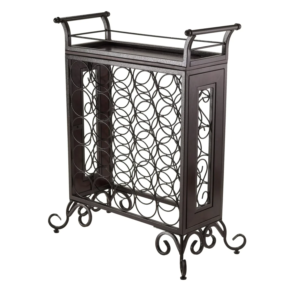 

Winsome Wood Silvano Wine Rack, Removable Tray, Antique Bronze