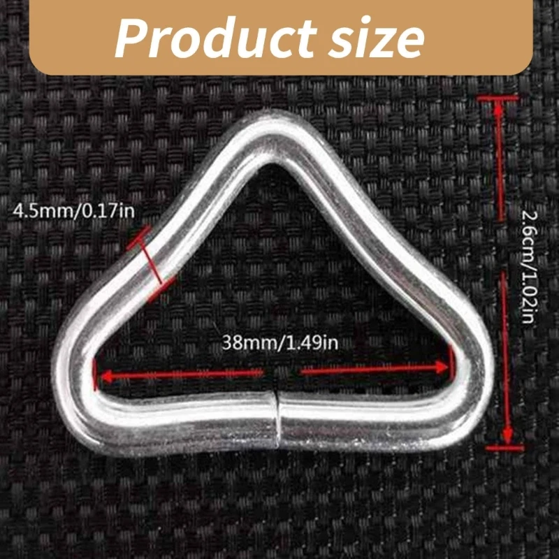 100 шт. металлические пряжки с треугольными кольцами для ремонта батутов