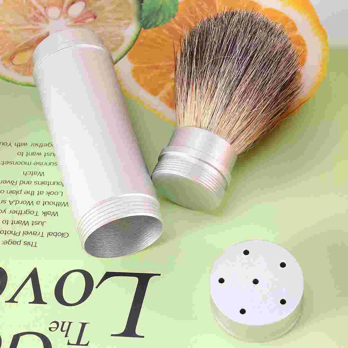 

1pc Shave Brush Cleansing Brush Hairdressing Brush with Aluminum Tube Blaireau for Men