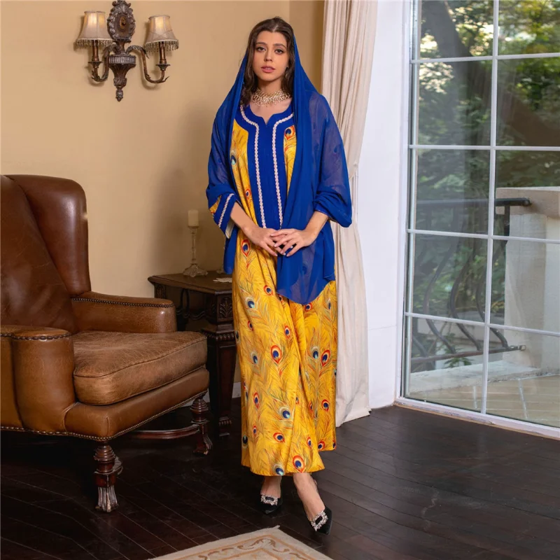 Abaya Dubai Turkey Muslim Hijab Dress Luxury Diamonds Floral Print Moroccan Party Ramadan Modest Dresses Kaftan Jalabiya Caftan