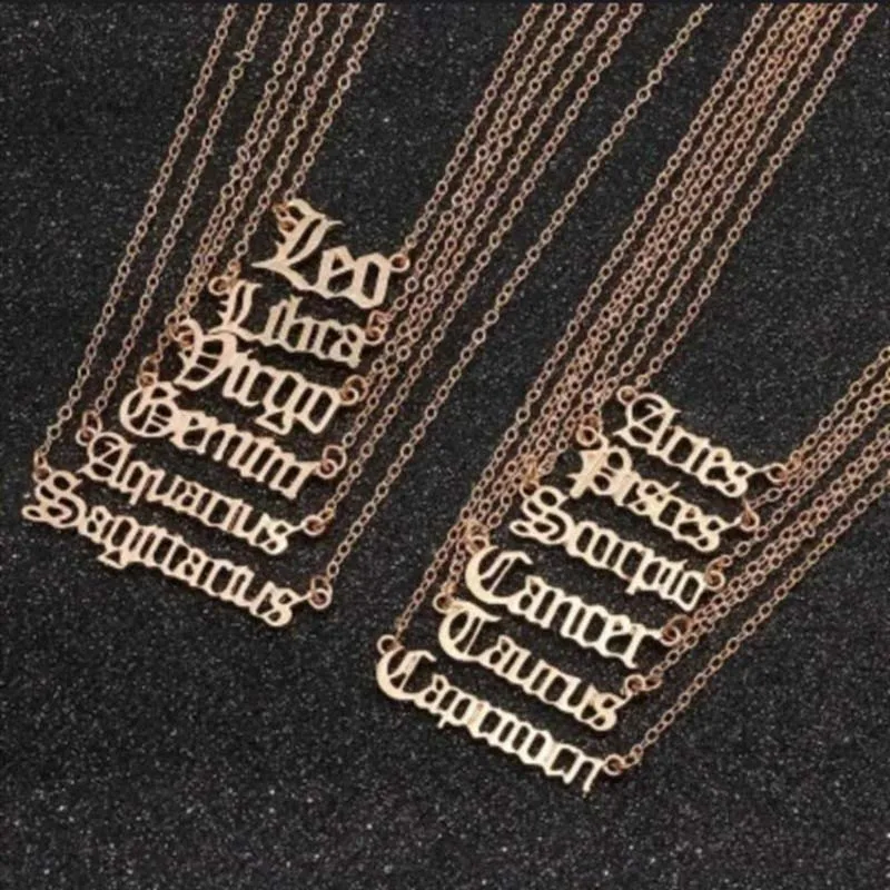 

Korean Version of 12 Constellation Necklace for Women Four Seasons Classic Joker Pedant on Party Birthday Simple Jewelry