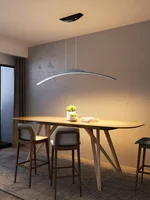 Nordic Modern Dining Room Simple One Word Led Strip Home Decoration Loft Study Studio  Creative Design Italian Chandelier