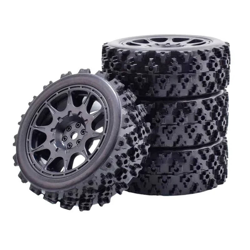 4 шт. 70 мм 1/10 RC внедорожник резиновые шины колеса передние для WLtoys 144001 144002 MJX 16207 16208