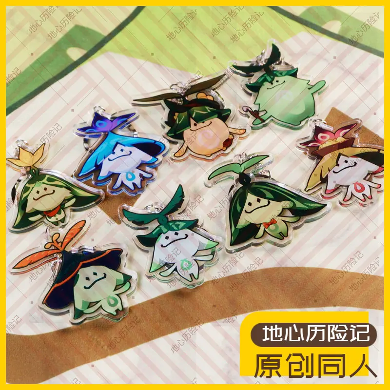 

Genshin Impact Aranara Keychain Badge Cosplay Game Anime Key Chain Christmas Pendant Accessories