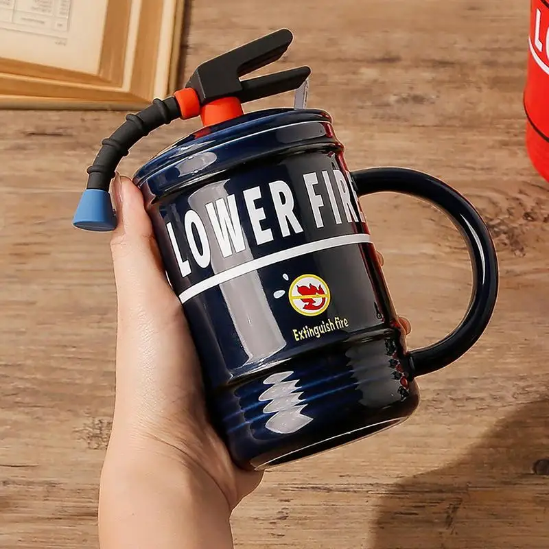 Огнетушитель кофейная чашка с крышкой и ложкой забавный 480 мл сувениры для дня