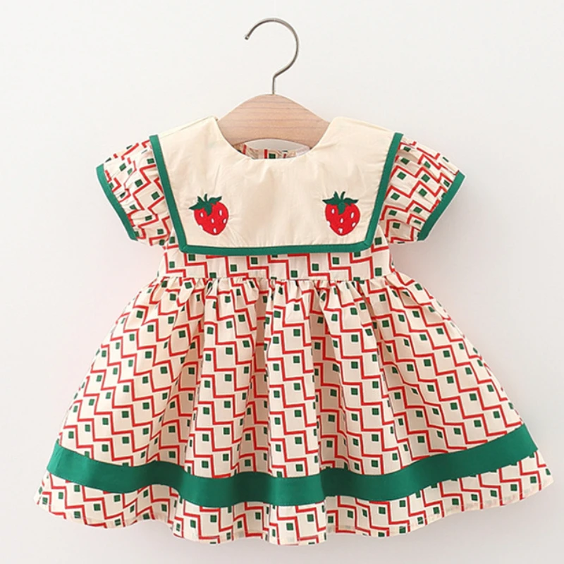 

Fashion Point Dress Summer Baby Bow Skirt Baby Girl Short Puff Sleeve Dress for 6-28 Month Baby Comfortable Moden Belief Cloth