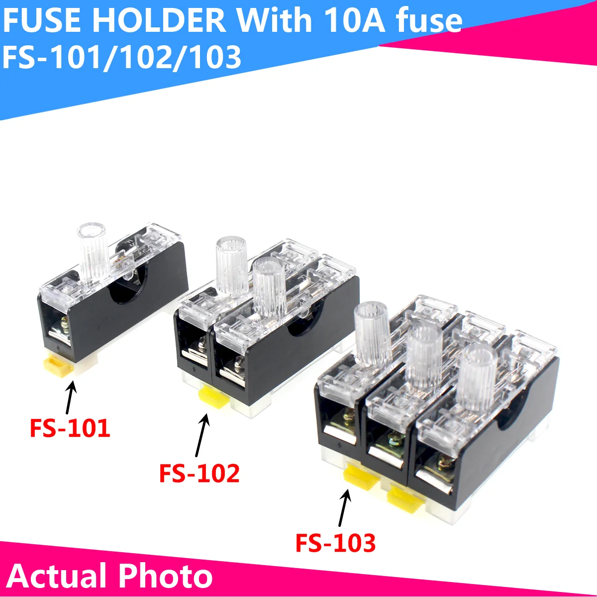 5/2/1 шт. настенный однополюсный стеклянный предохранитель 6x30 мм