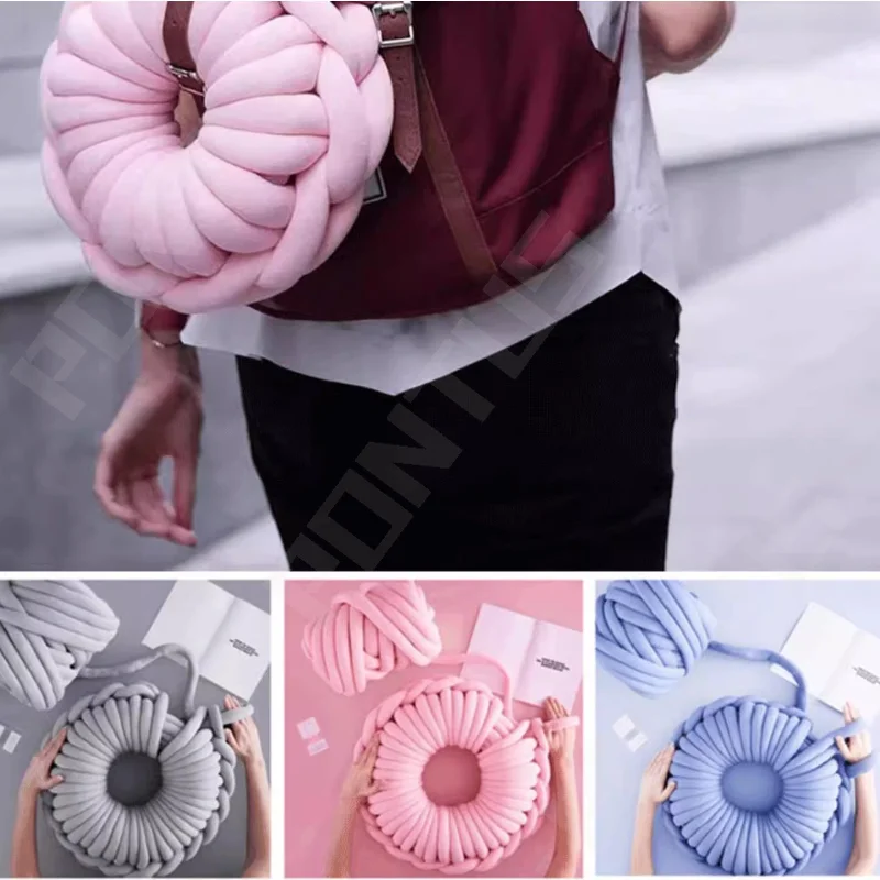 

3cm Thick Super Bulky Velvet Chunky Yarn Soft DIY Knitting Yarns for Knitting and Crochet Woven Thread Blanket Carpet Handbag