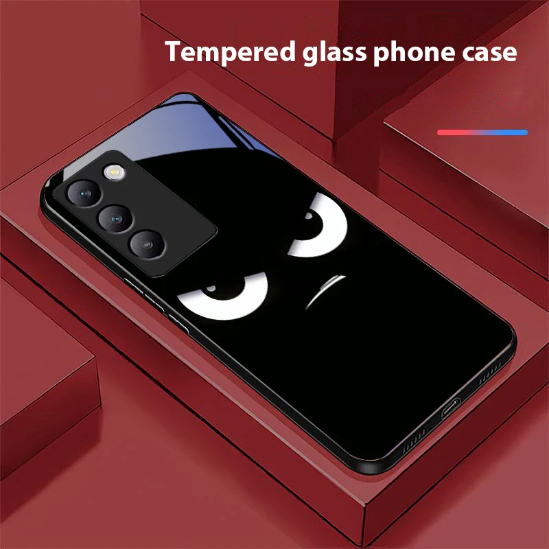 Чехол для телефона из закаленного стекла Funny Devil Eyes Y72 33S 11 03 36 96 Lite 35 16 Iqoo 12 V40 SE 5G 29 40