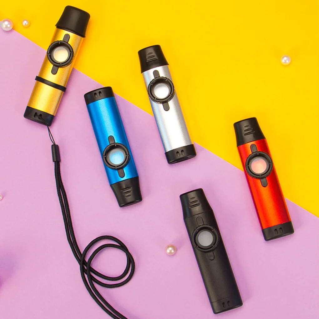 

DBAO Kazoo Aluminum Alloy Music Woodwind Instrument Adjustable with Hanging Rope Kids Adults Instruments Silver