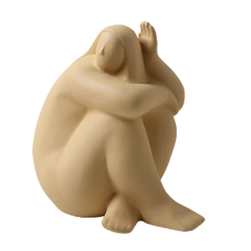 

Nordic Woman Ceramic Character Sculpture Home Living Room Decoration Bedroom Office Wine Cabinet Art Ornaments