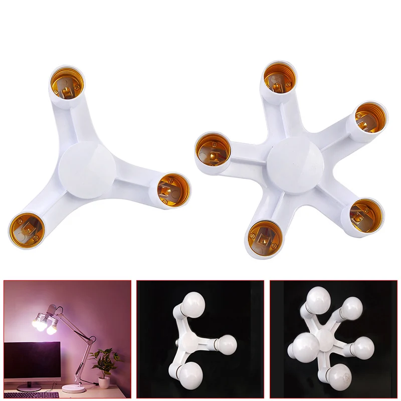 

E27 Base Socket Splitter LED Light Lamp Bulb Adapter 1 to 3 5 Lamp Holder Converters Holders Home Studio Office Lamp Base