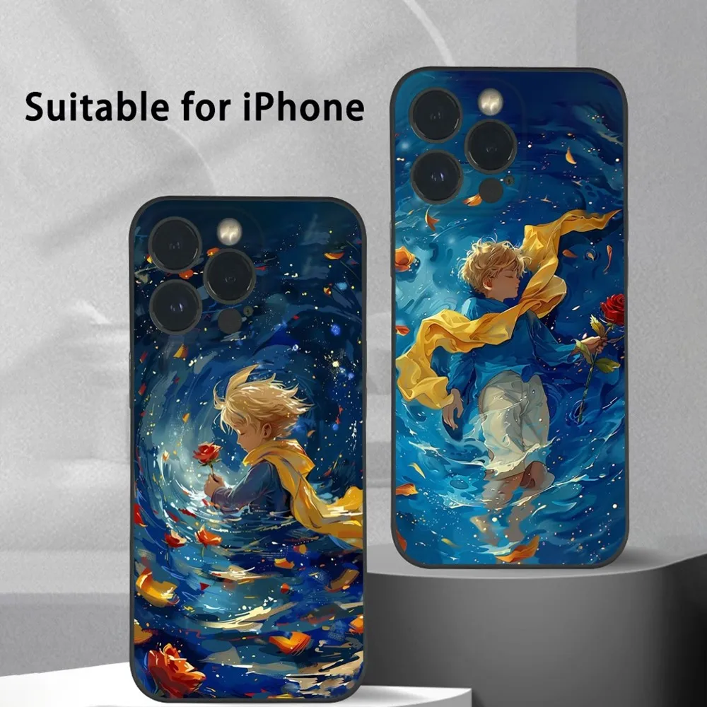 Чехол для телефона VANGO The Little Prince iPhone 16 15 14 13 12 11 Pro Max Plus Mini Frosted Soft Shell Funda