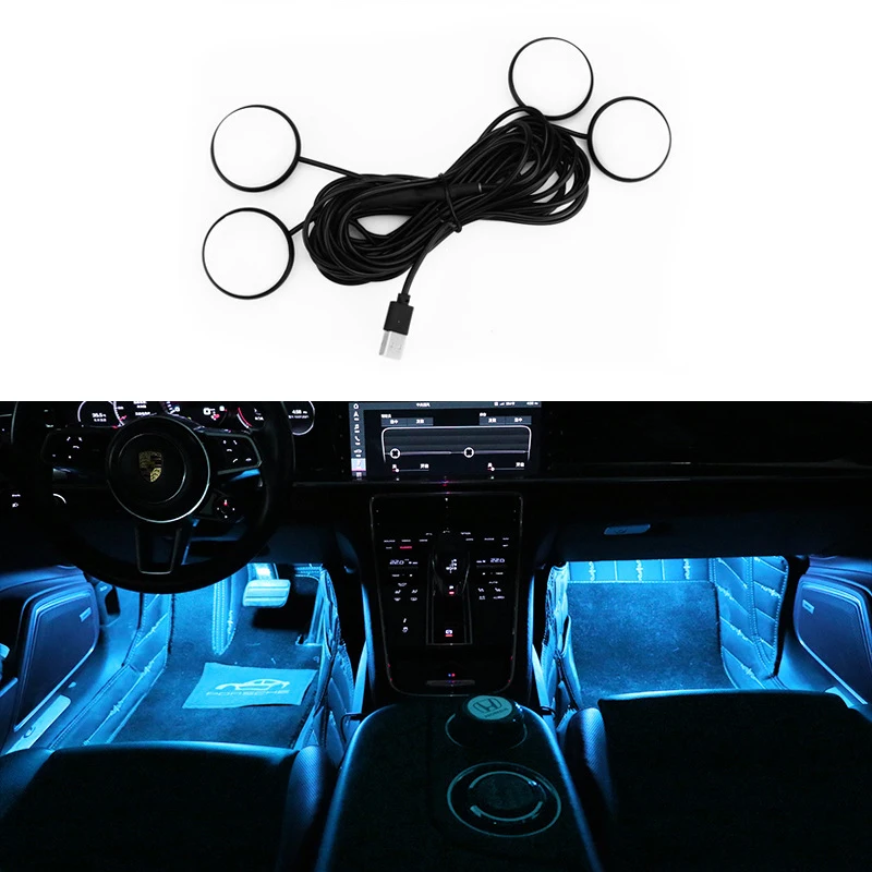 

LED Atmosphere Lights for Car Foot Ambient Decorative Lamp One with Four Night Lamp Star Bulb Car Light Interior Accessories