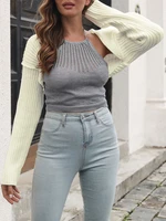 fashion new womens open front bolero shrug long sleeve solid color ribbed knit cropped cardigan trend short coat