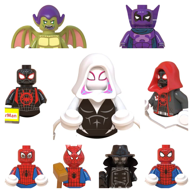 Горячие игрушки Marvel кирпичи Человек-паук мини-экшн аниме персонаж строительные