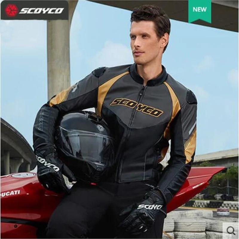 Мужская Женская зимняя теплая куртка SCYCO из искусственной кожи для мотокросса
