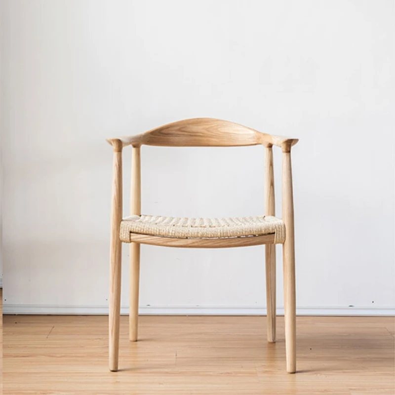 

Beige Rattan Dining Chairs Wood Nordic Comfortable Bedroom Lounge Chair Designer Clear Minimalist Silla Comedor Silla Furniture