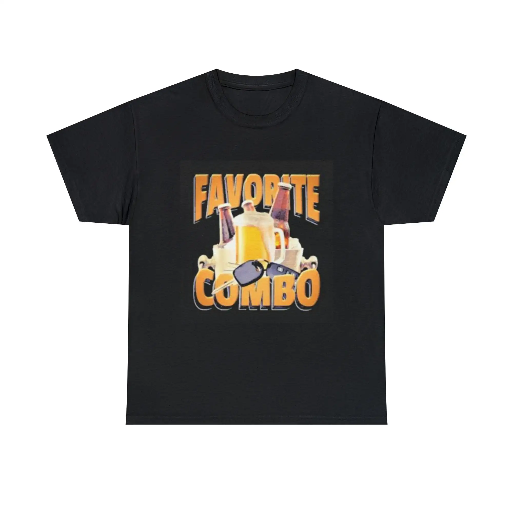 Любимая комбинированная футболка из тяжелого хлопка с изображением пива и